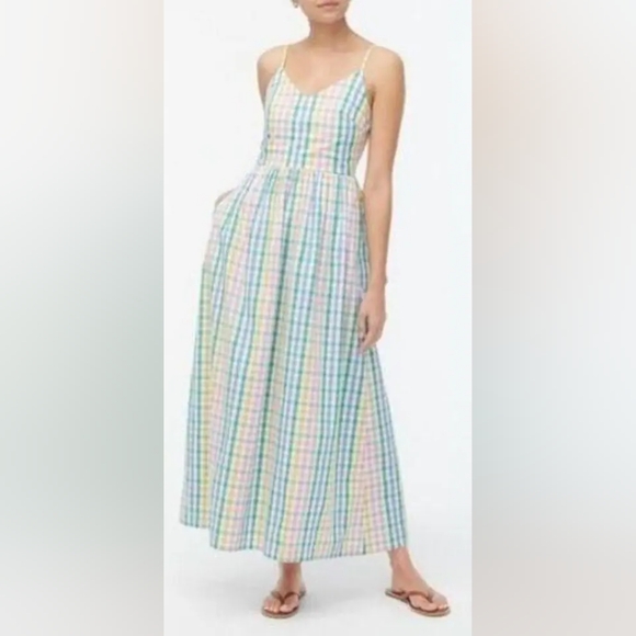 J. Crew Dresses & Skirts - J.Crew Colorful Plaid Sundress Maxi Dress NWT Sz. 10 New With TagsNew wi…